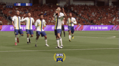 Soccer Players On Field With SFTS Logo GIF