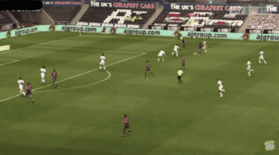 Soccer Players On Field With Sky Sports Logo GIF