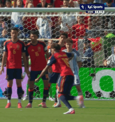 Soccer Players On Field With TYC Sports Logo GIF