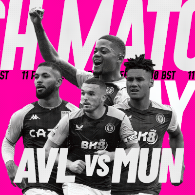 Soccer Players On Pink Background AVL Vs MUN GIF