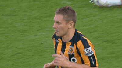 Soccer Players Orange And Black Striped Jerseys Sportpesa GIF