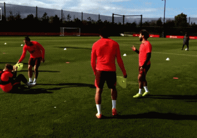 Soccer Players Playing On Field With Pepsi Ad GIF