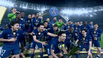 Soccer Players Posing With Number 5 GIF