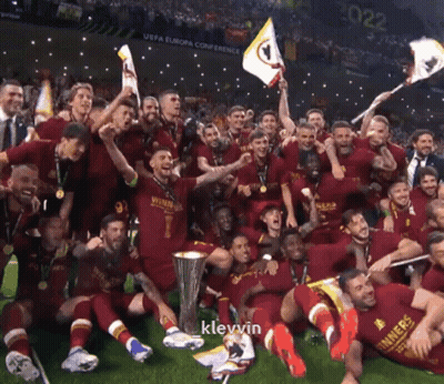 Soccer Players Posing With Trophy And Flag Klevvin GIF