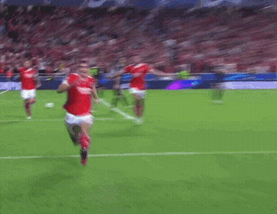 Soccer Players Running On Field With United Jersey GIF