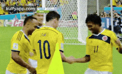 Soccer Players Shaking Hands On Field GIF
