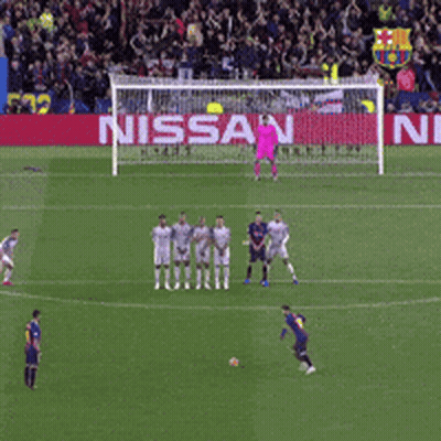 Soccer Players Standing In Front Of Nissan Sign GIF