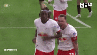 Soccer Players Standing On Field With Score 10 GIF