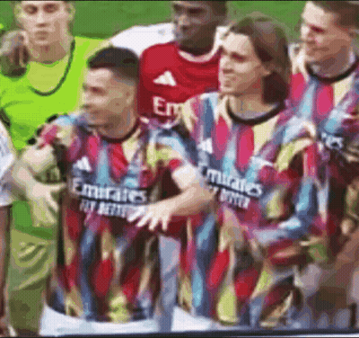 Soccer Players Wearing Colorful Jerseys GIF