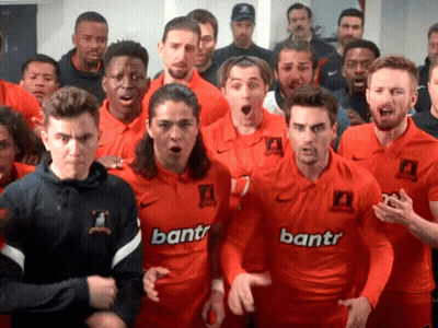 Soccer Players Wearing Orange Jerseys GIF