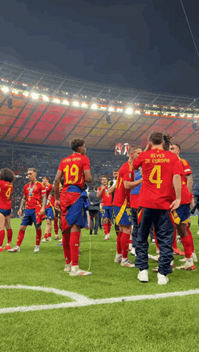 Soccer Players With Equipo De Europa Jersey GIF