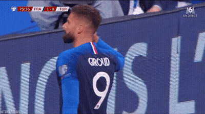 Soccer Players With Hands Up On Field GIF