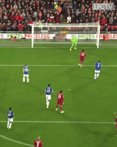 Soccer Players With LFC TV Banner GIF