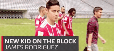 Soccer Players With New Kid On The Block James Rodriguez Banner GIF