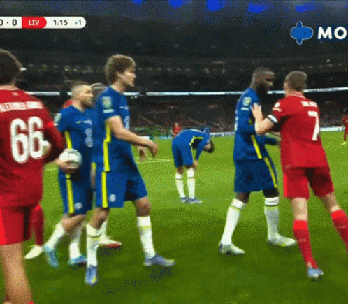 Soccer Players With Number 66 On Back GIF