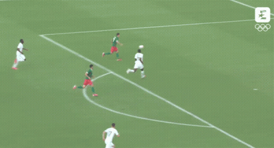 Soccer Players With Tokyo 2020 Banners GIF