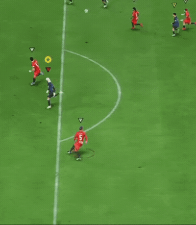 Soccer Players With Triangles And Arrows GIF