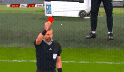 Soccer Referee Holding Red Card GIF
