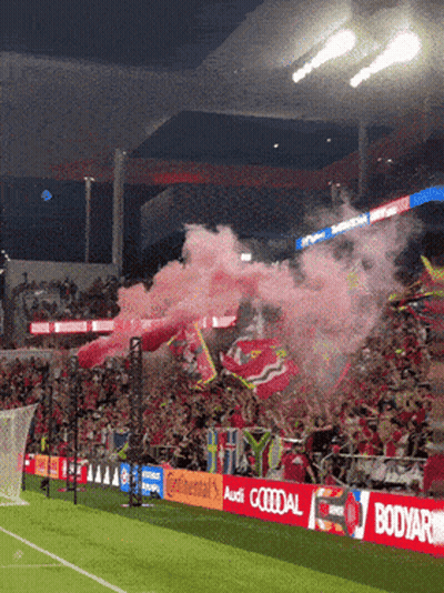 Soccer Stadium With Audi Banner GIF