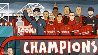 Soccer Team Holding Trophy Saying Boom Champions GIF