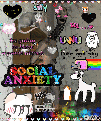 Social Anxiety Animals Collage GIF