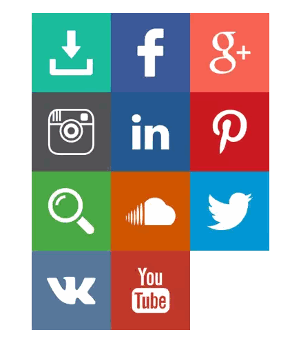 Social Media Icons Facebook LinkedIn Google Sticker