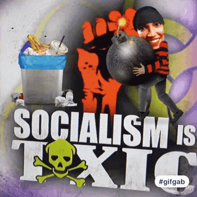 Socialism Is Toxic Poster With Bomb GIF