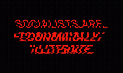 Socially Socialist Colorful Text On Black Background GIF