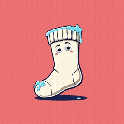 Sock With Face Saying $ Moist To The Moon GIF