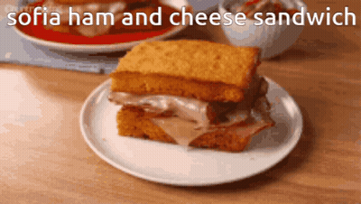 Sofia Ham And Cheese Sandwich On Plate GIF