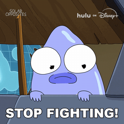 Solar Opposites Poster Stop Fighting GIF