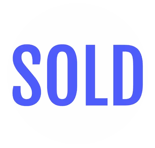 Sold In Blue Letters Sticker