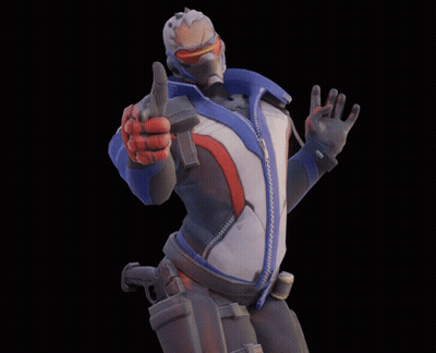 Soldier 76 Overwatch Making Peace Sign GIF
