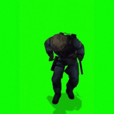 Soldier Dancing On Green Screen GIF