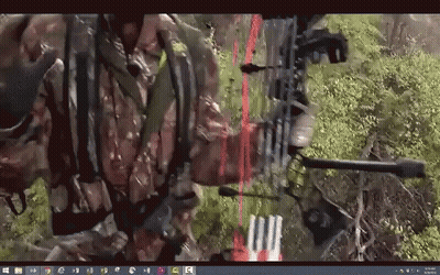 Soldier Holding Bow And Arrow On Computer Screen GIF
