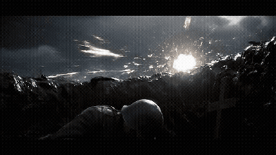 Soldier Holding Cross There Are No Atheists In Foxholes GIF