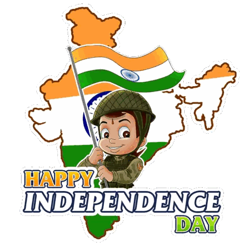 Soldier Holding Flag Happy Independence Day Sticker