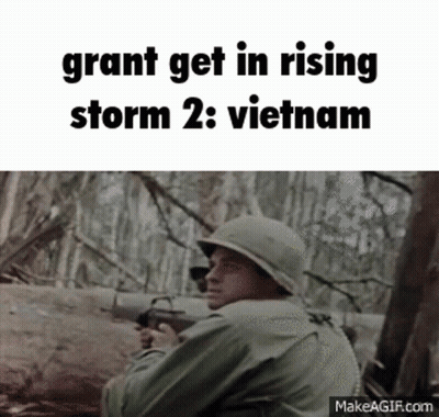 Soldier Holding Gun In Woods Says Grant Get In Rising Storm 2 Vietnam GIF