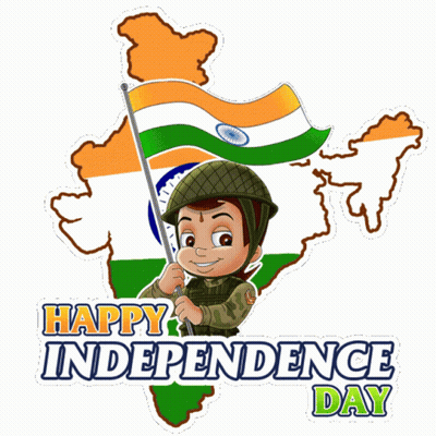 Soldier Holding Indian Flag Happy Independence Day GIF