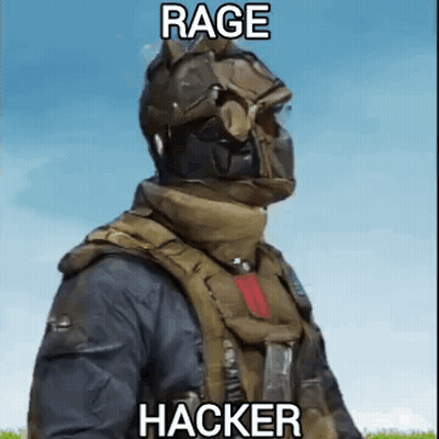 Soldier in Helmet and Mask Saying Rage Hacker