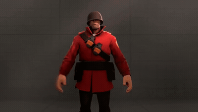 Soldier In Red Uniform Dancing In Video Game GIF