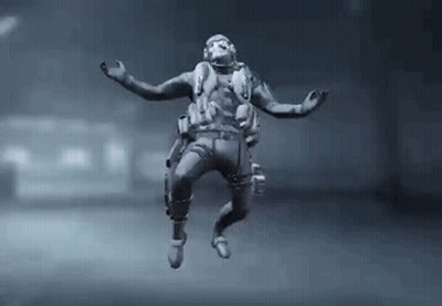 Soldier Jumping With Arms Outstretched GIF