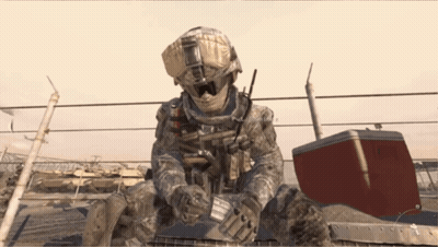Soldier Next To Red Cooler Saying Military GIF