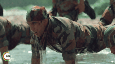 Soldier Push Ups In Water Zee5 Logo GIF
