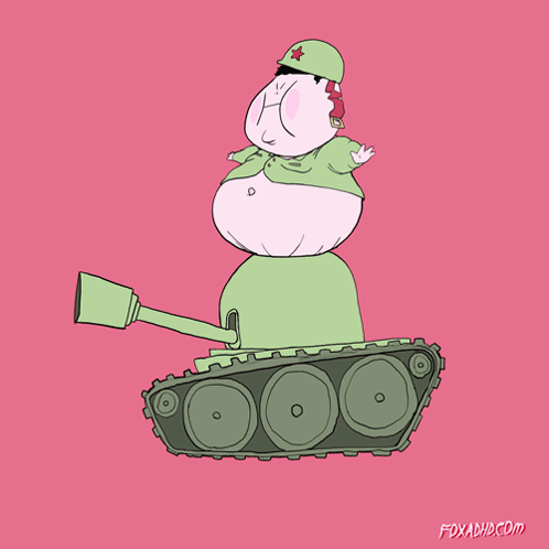 Soldier Riding Tank GIF