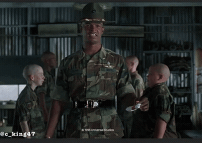 Soldier Shaking Hands Saying Guess That One Coming GIF