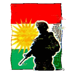 Soldier Silhouette In Front Of Flag Sticker