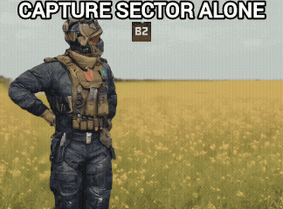 Soldier Standing In Field Saying Capture Sector Alone GIF