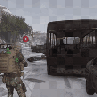 Soldier Standing In Front Of Bus Saying Freedom GIF