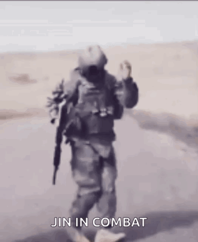 Soldier Walking Down Road With Gun Jin In Combat GIF